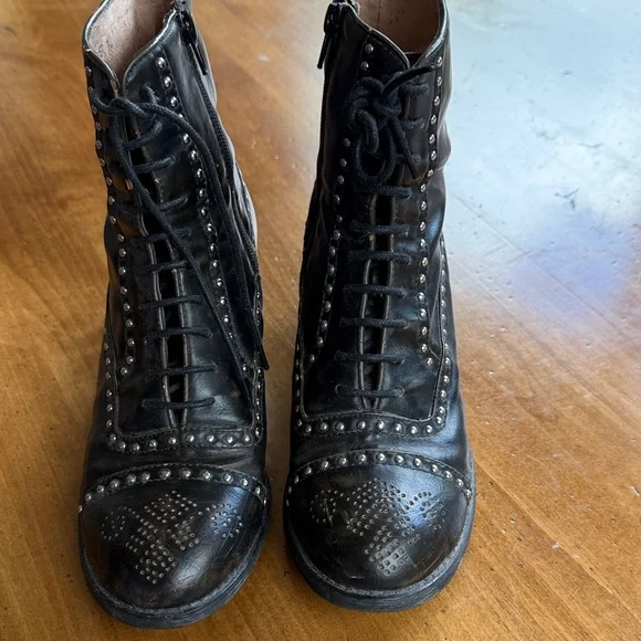 Studded Black Ankle Boots - Picture 5 of 5